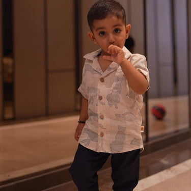 Cotton Linen Shirt | Hand-Block Printed