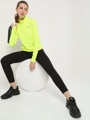 Shop-Women's Ath Runner Zip Neck Safety Yellow