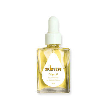 Skinvest slip oil bottle on a white background