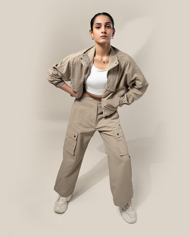 Shop-TraqPace Cargo Pants Stone Beige