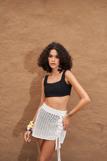 Chica Knit Skirt - White