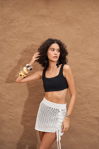 Chica Knit Skirt - White