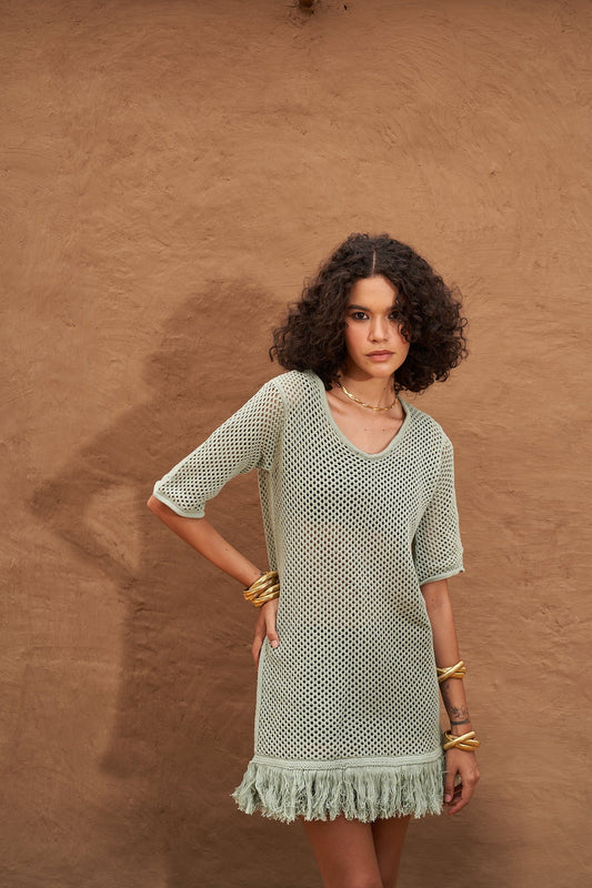 Amaya Knit Dress - Sage Green