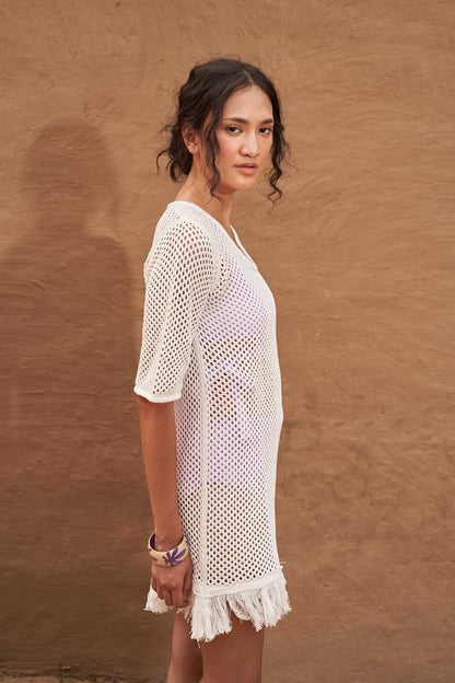Amaya Knit Dress - White