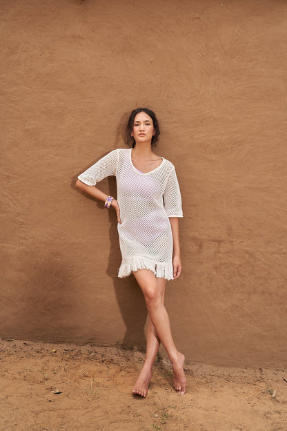 Amaya Knit Dress - White