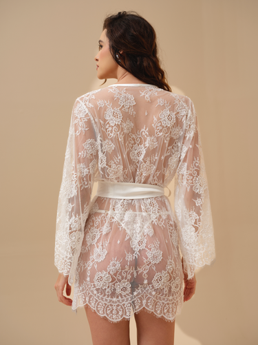 Amara Hand Embellished Lace robe
