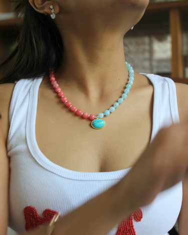 Melon Margarita Beaded Necklace
