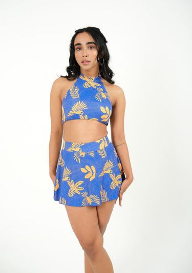 Crop Tank Top Swim Set – High-Waist Skirt & Bikini Top