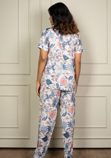 Blush Garden Satin Printed Pajama Set