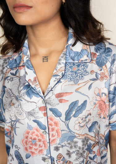 Blush Garden Satin Printed Pajama Set