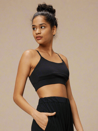 Shop-Crossback Luxe Bralette Black