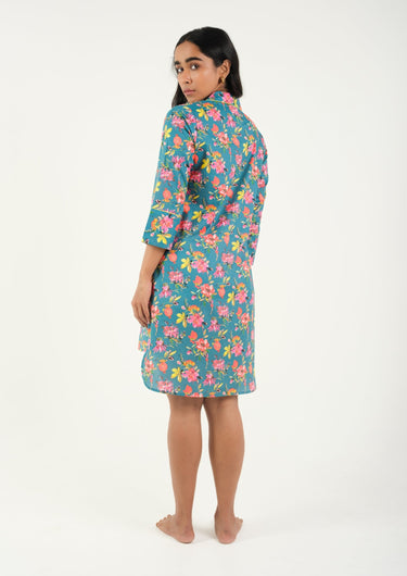 Tropical Bloom-Printed Sleep Shirt