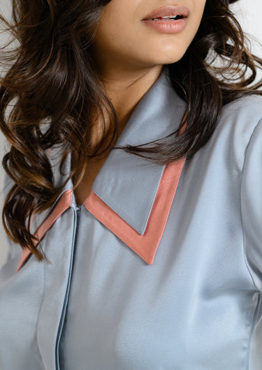 Satin Dual Collar Pajama Set