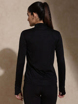 Shop-Women's Ath Runner Zip Neck Black