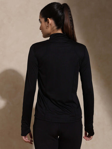 Shop-Women's Ath Runner Zip Neck Black