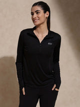 Shop-Women's Ath Runner Zip Neck Black