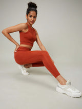 Shop-Padded Cross Back Crop Top Arabian Spice