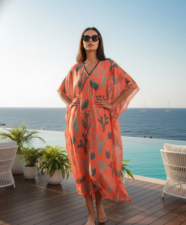 Desert Bloom Meets Ocean Breeze - Beach Dress