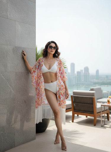 Coral - Rayon cover up