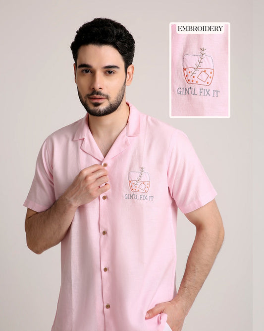 Pink Pour Shirt For Men