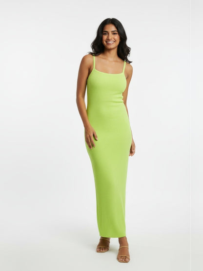 Neon Green Maxi Beachwear Knit Dress
