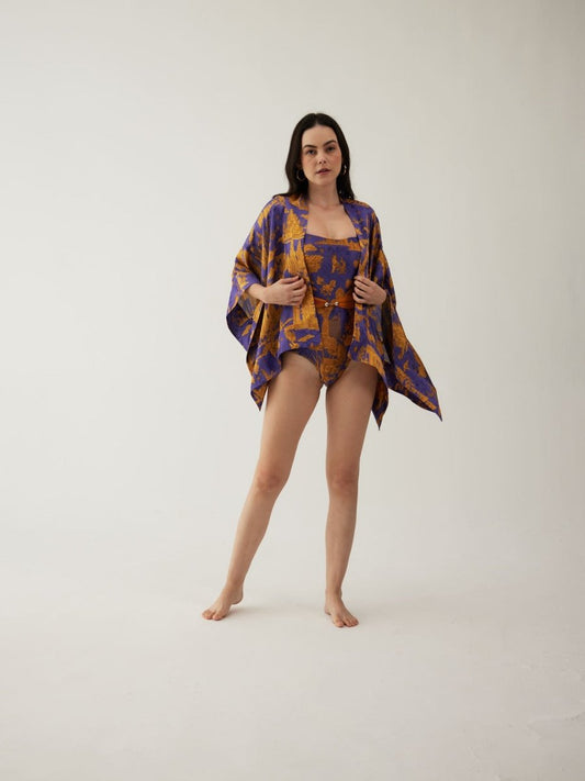 Aether Swimsuit with Tragano Short Kaftan - Tizzi Swimwear