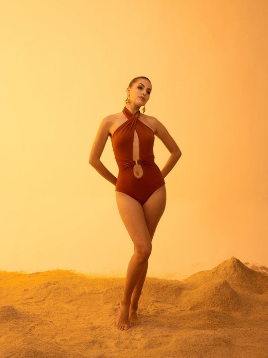 Apeiro Monokini - Bronze - Tizzi Swimwear