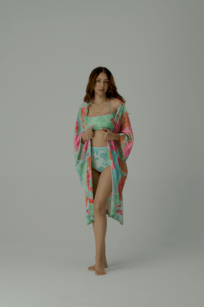 Bandeau Bikini Set and Shoreline Cape