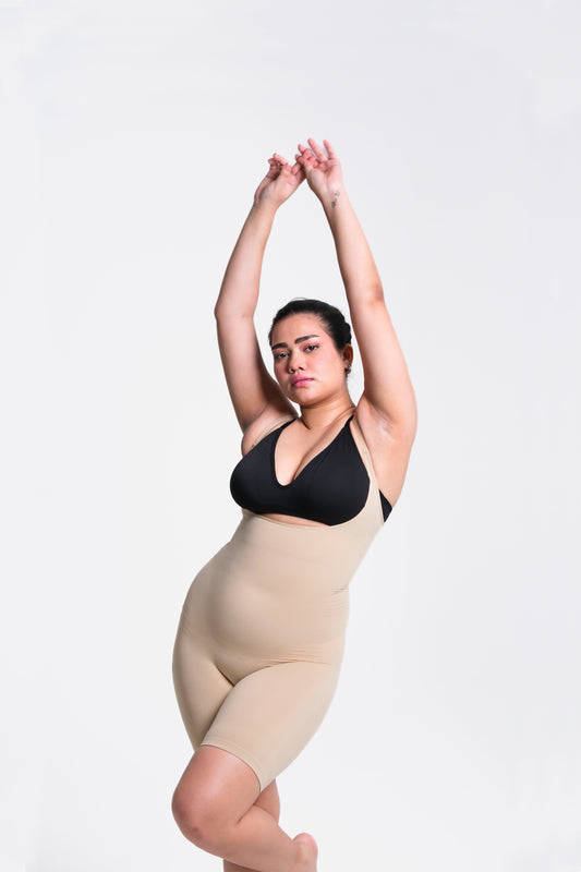 Open Bust Mid Thigh Bodysuit