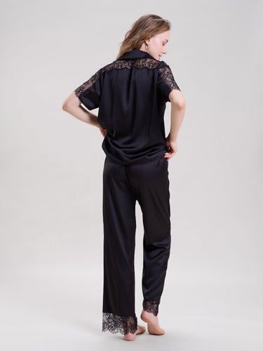 Black Lace Pajama Set