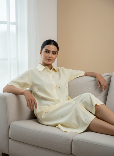 Buttercup Breeze – Cotton Sleep Shirt