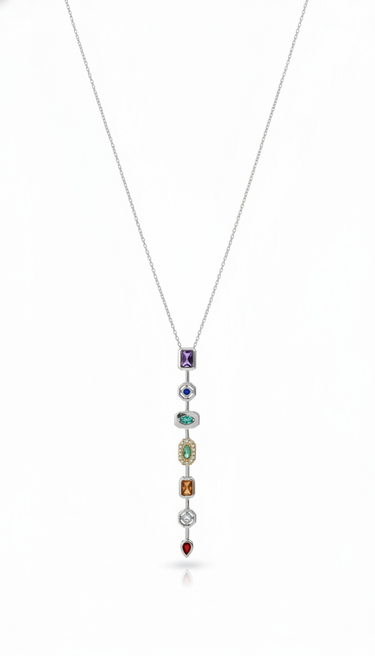 Argent Pastel Pour Necklace