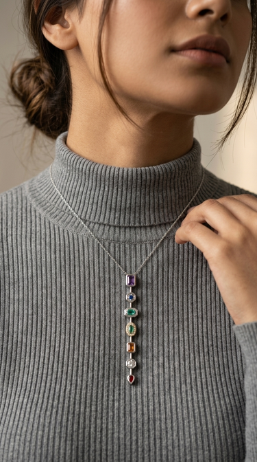Argent Pastel Pour Necklace