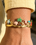 Lagoon Dream Cuff Bracelet – close-up worn