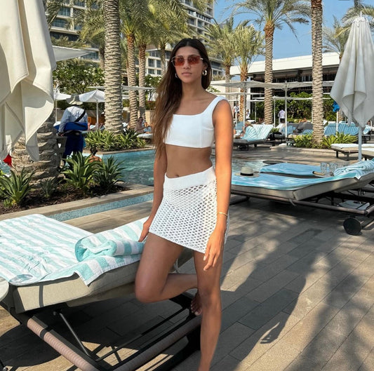 Chica Knit Skirt - White