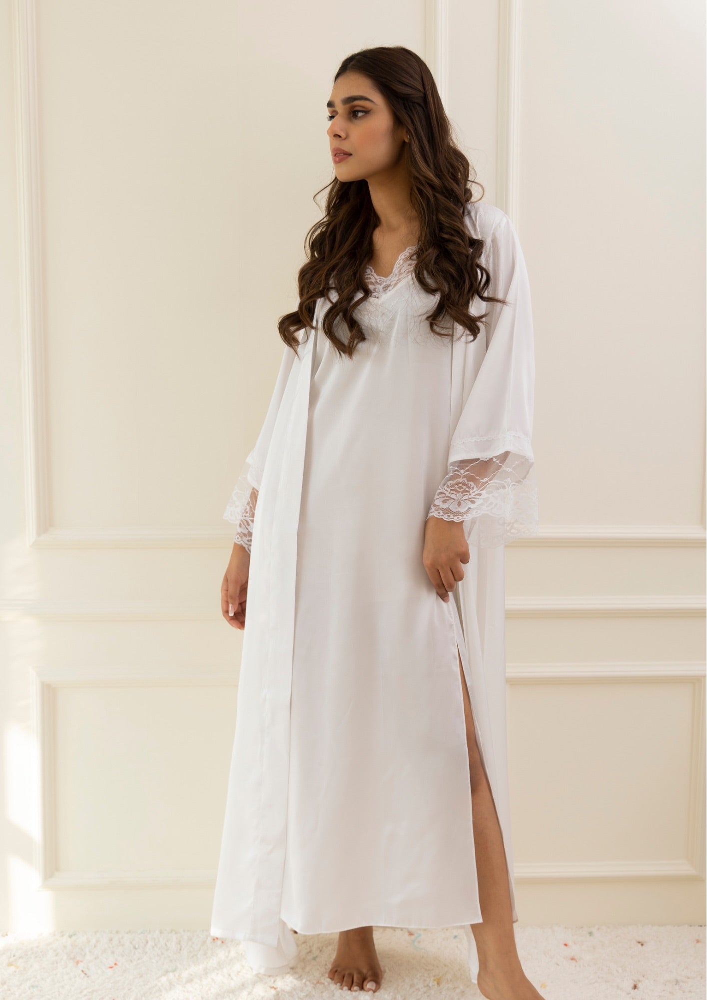 Pure Seduction Full Length Satin Robe Set