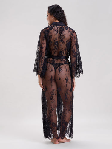 Black Lace Long Robe