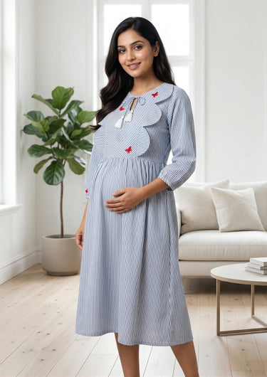 Azure Butterfly Maternity Nightdress