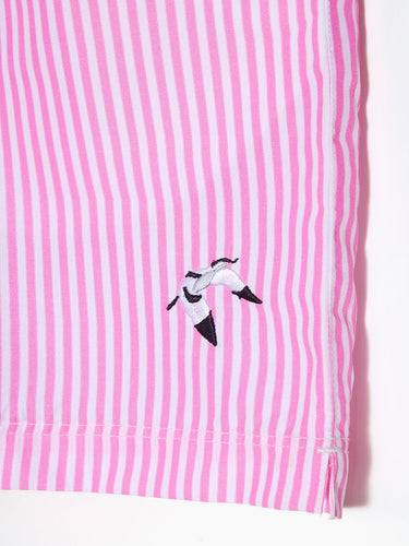 Men's Swim Shorts - Scooper Pink Stripes - Shore Borne