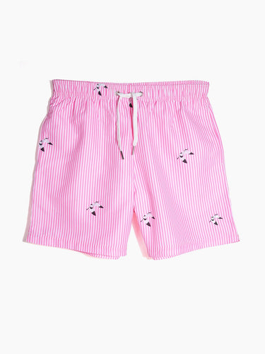 Men's Swim Shorts - Scooper Pink Stripes - Shore Borne