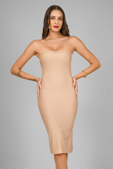 Strapless Sculpt Lace Dress