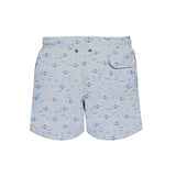 House of Malabaar boy's ocean life print swim shorts with back pocket.
