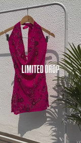 Embellished Halter Mini Dress