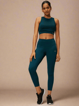Shop-Padded Cross Back Crop Top Teal