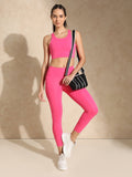 Shop-Pink Fuchsia High Impact Action Bra & Aura Leggings