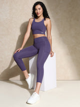 Shop-Purple Cadet High Impact Action Bra & Aura Leggings