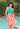 Teal Skirt Style Swimsuit + Orange Wrap Skirt Set