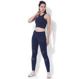 Padded Biker Crop Top Navy-Padded Crop Top-Silvertraq-Silvertraq