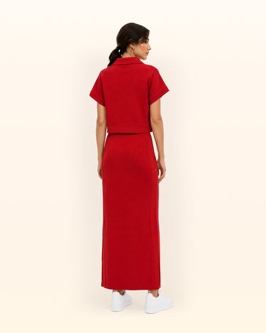 Crimson Terry Collared Polo