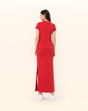 Crimson Terry Keyhole Top